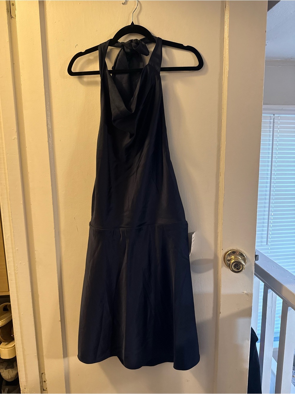 Nordstrom Navy Backless Halter Tie Dress